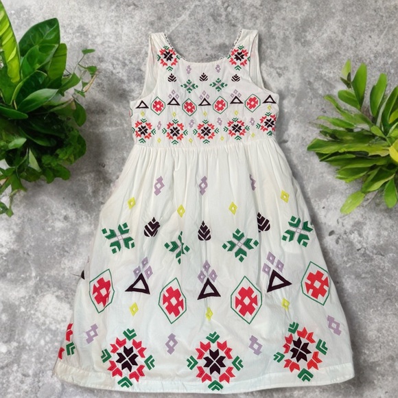 Anthropologie Dresses & Skirts - Anthropologie White Dress with Colorful Embroidery